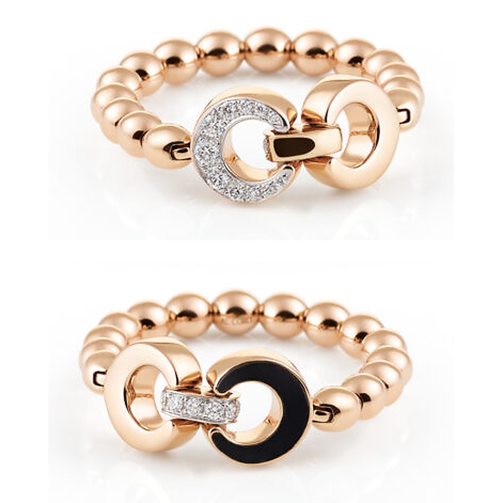 Al Coro Mezzaluna Ring und Kette mit Diamant in Rosegold bei Juwelier bouz
