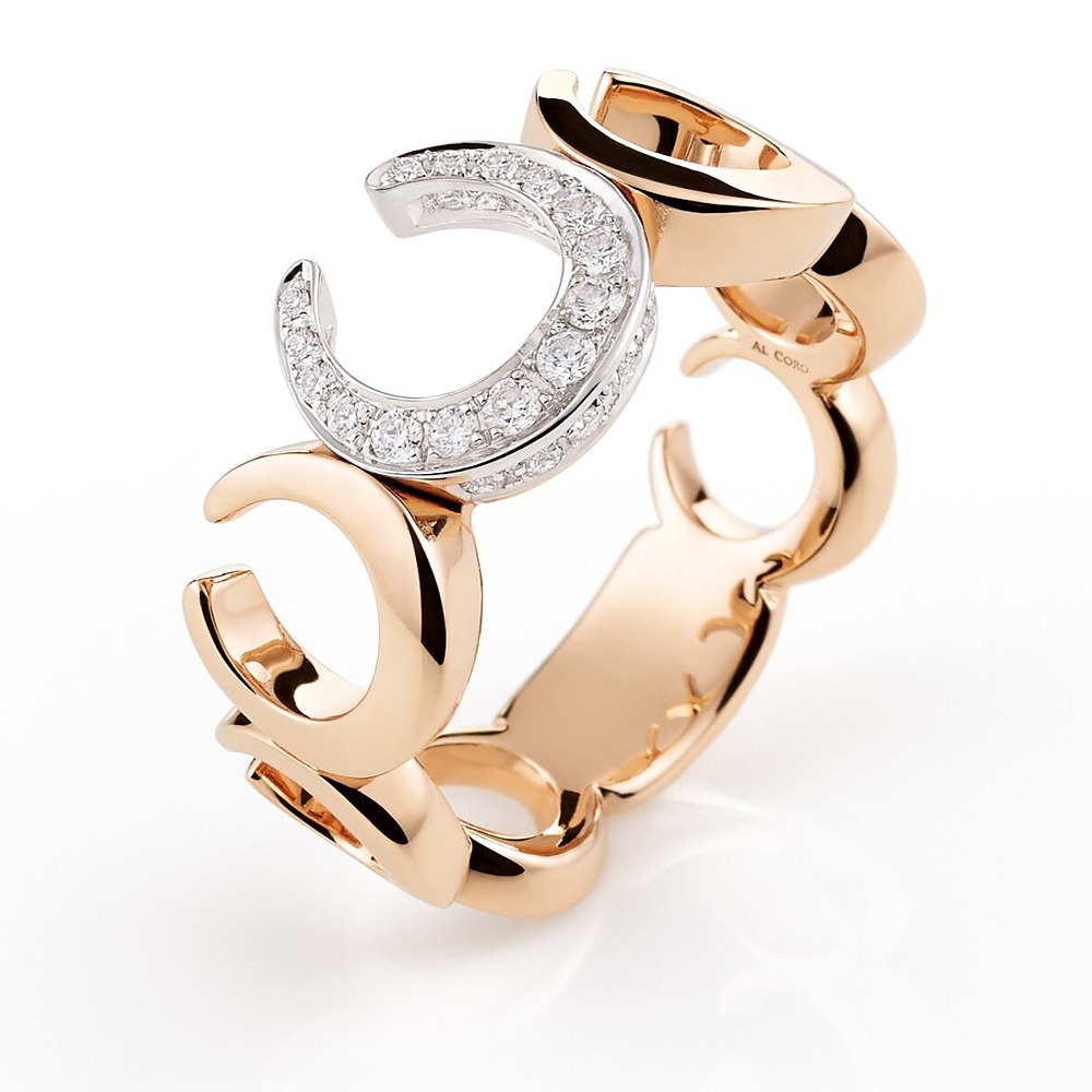 Al Coro Mezzaluna Ring mit Diamant in Rosegold bei Juwelier bouz