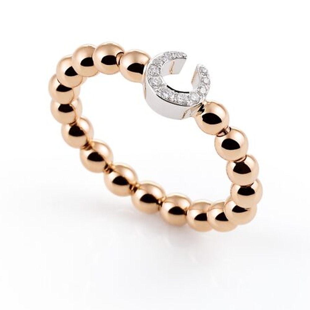 Al Coro Mezzaluna Ring mit Perlen und Mondsichel-Design bei Juwelier bouz