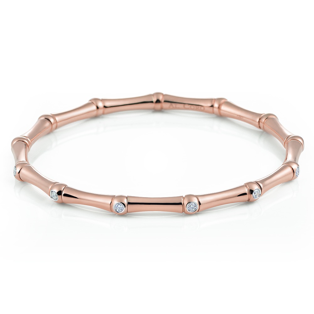 Al Coro Stretchy Armband Bambus-Design mit Diamant in Rosegold bei Juwelier bouz
