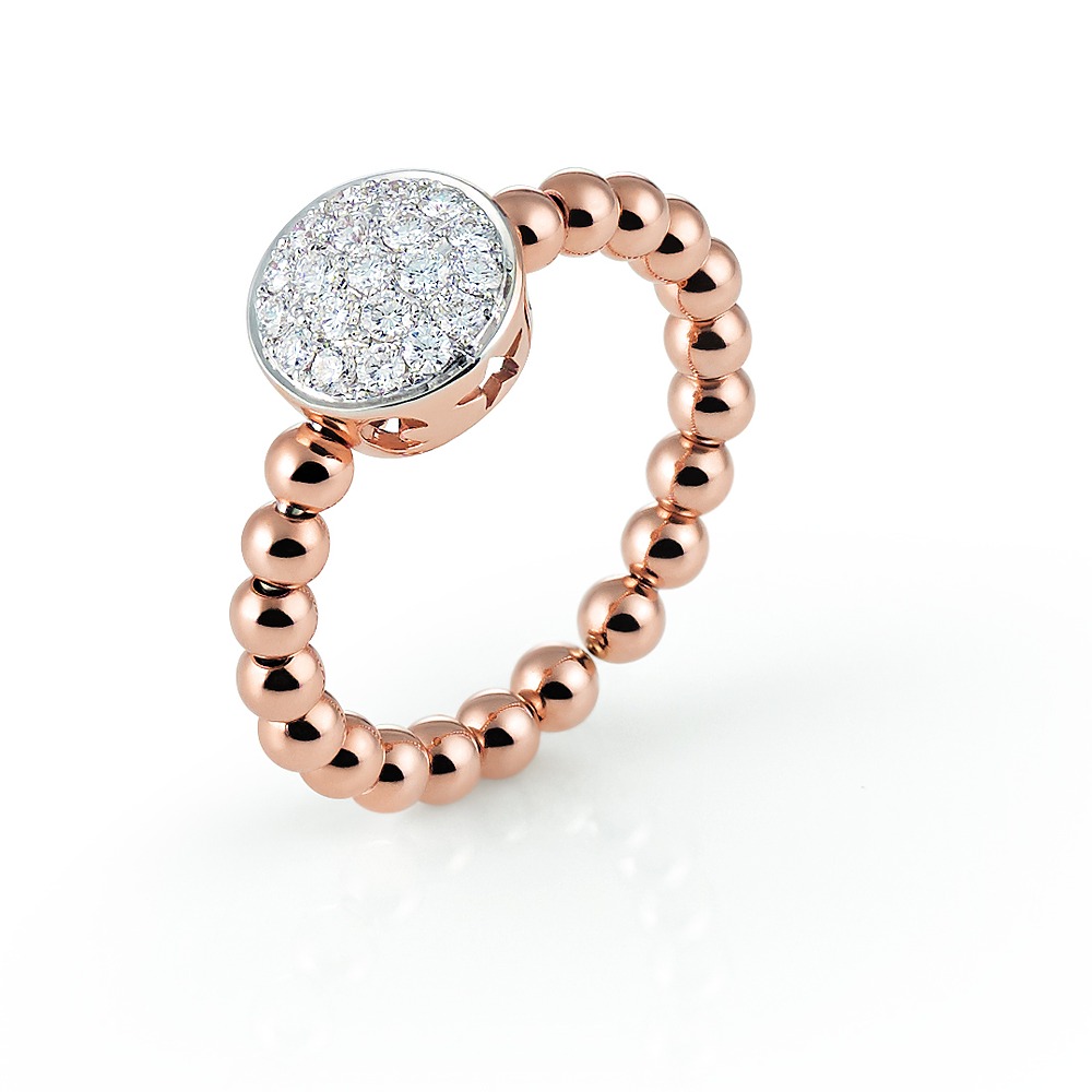 Al Coro Stretchy Ring mit Pave-Fassung in Rosegold bei Juwelier bouz