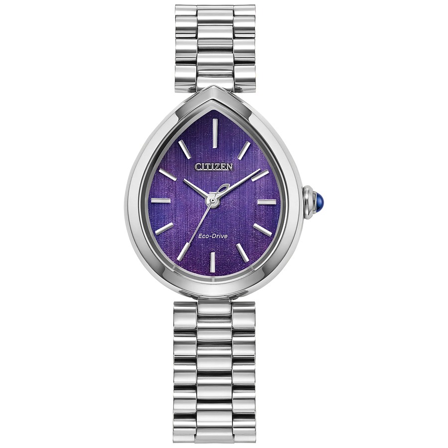 Citizen Eco-Drive Damenuhr Tropfenform mit violettem Zifferblatt bei Juwelier bouz