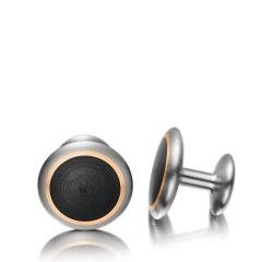 Meisterschmuck Manschettenknoepfe in Schwarz und Gold bei Juwelier bouz