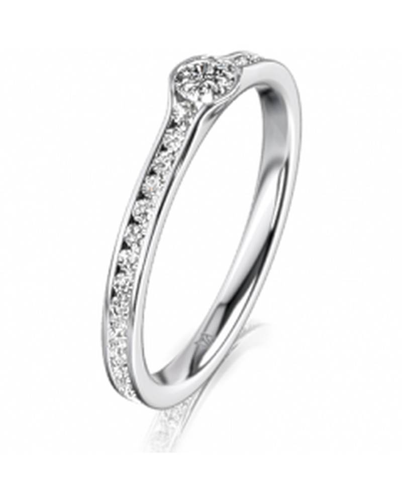 Meisterschmuck Verlobungsring in Weissgold bei Juwelier bouz
