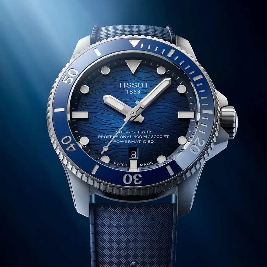 Tissot Seastar Professional 600M Powermatic 80 mit blauem Zifferblatt bei Juwelier bouz