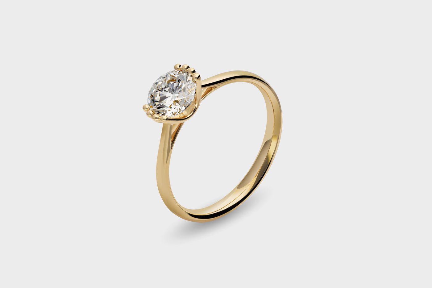 mandana Forever Verlobungsring in Gelbgold mit Labordiamant bei Juwelier bouz Wien