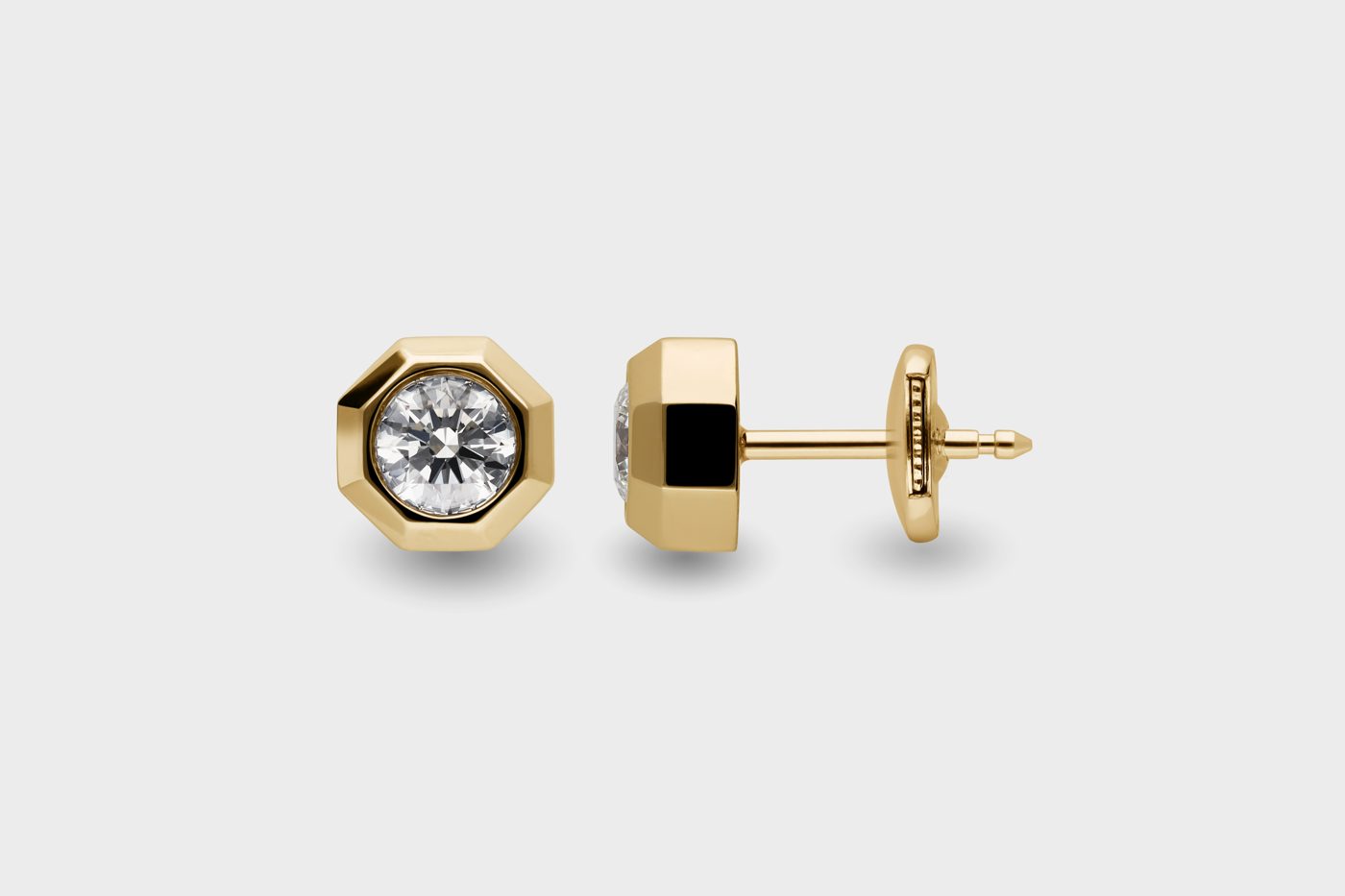 mandana Reflect Ohrstecker in Gelbgold mit Labordiamant bei Juwelier bouz Wien
