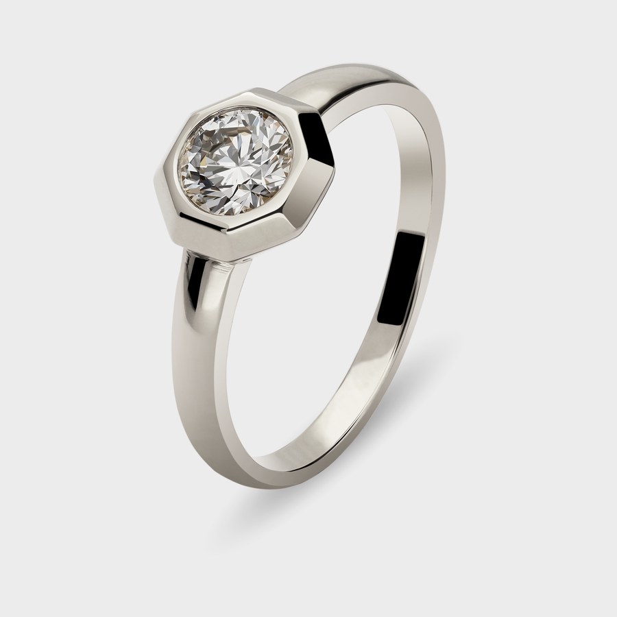 mandana Reflect Ring in Weißgold mit Labordiamant